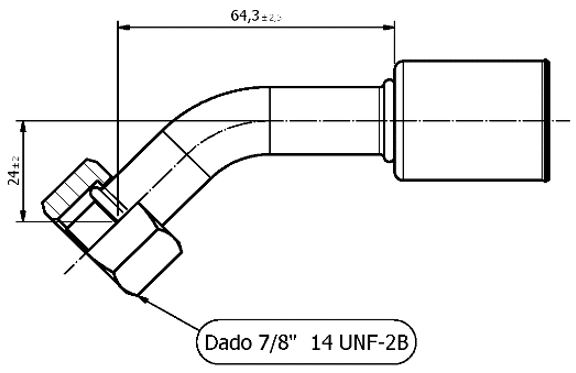 Pipe fitting 1/2 FEMALE 45°