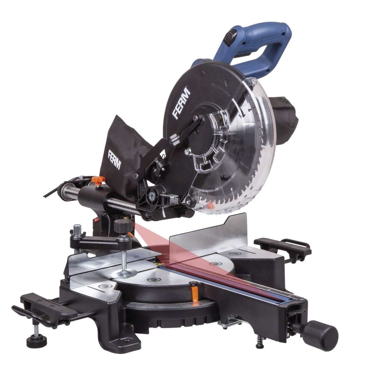 FERM MSM1040 Mitre Saw 230V 1900W - no-load speed ± 4800 rpm - blade size 254x30 - weight 15 kg