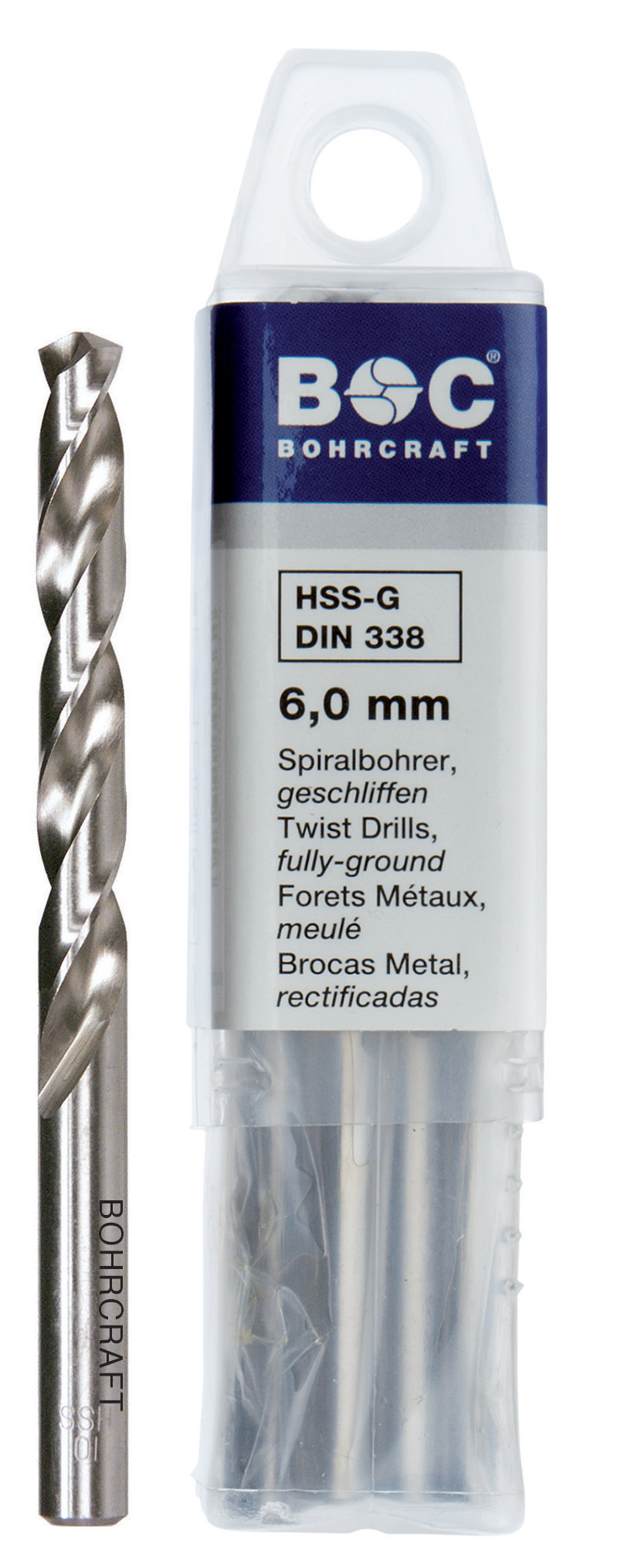 BOHRCRAFT 11200100640 Cylindrical twist drill HSS-G DIN 338 ground, Split Point, ø 6.4 mm pack of 10 pcs