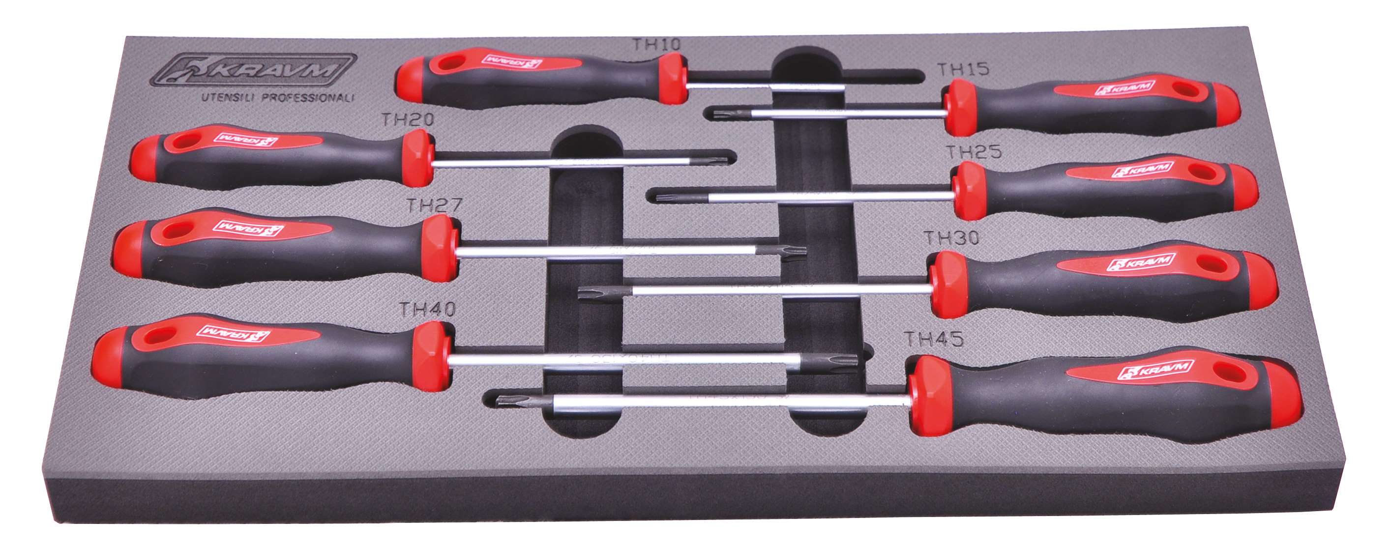 KRAVM E07246 Set of 8 security Torx screwdrivers T10-T45
