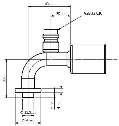 90° FITTING FOR COMPRESSOR SD7B10 WITH VALVE