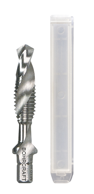 BOHRCRAFT 41710300800 Combined tip HSS-G, 1/4 hexagonal shank, M8x1.25 mm pack of 1 pc